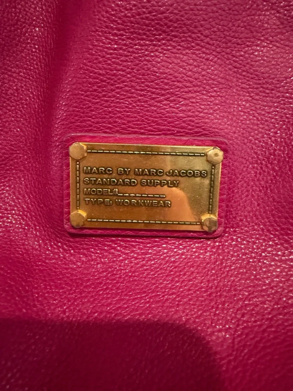 Marc Jacobs Hot Pink Pebbled Leather Tote with Gold Hardware